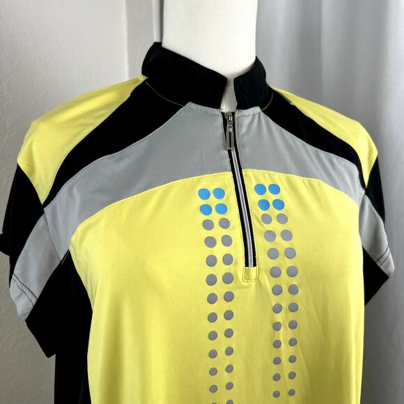 Jamie Sadock Top Womens Medium Yellow Golf Athletic 1/4 Zip Performance Stretch - Picture 2 of 13